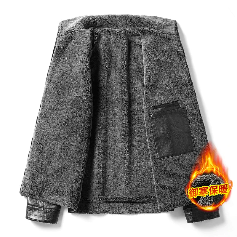 Men's Faux Leather Biker Jacket