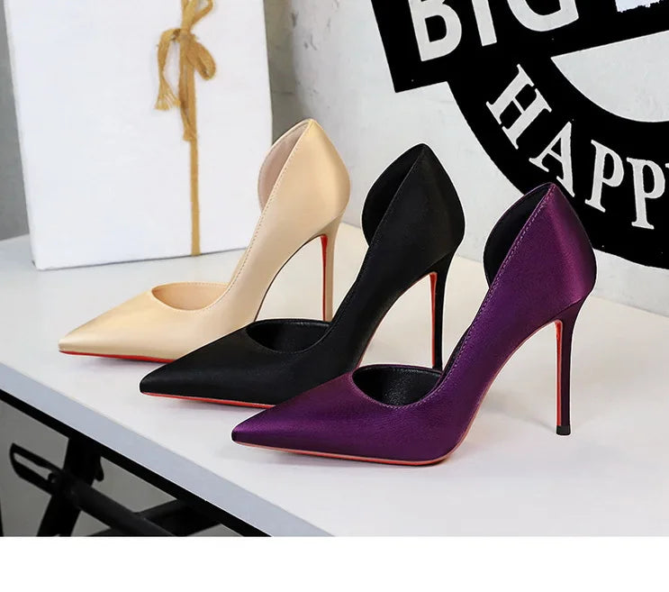 Women's Pointed Toe Stiletto Pumps – Hollow Slingback Heels, Party & Wedding
