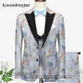 Men Suits Cashew Flower Jacquard Tuxedos Groom Wear Formal Party Suit LADYLYS