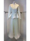 Women’s V-Neck Blouse and A-Line Skirt Two-Piece Set