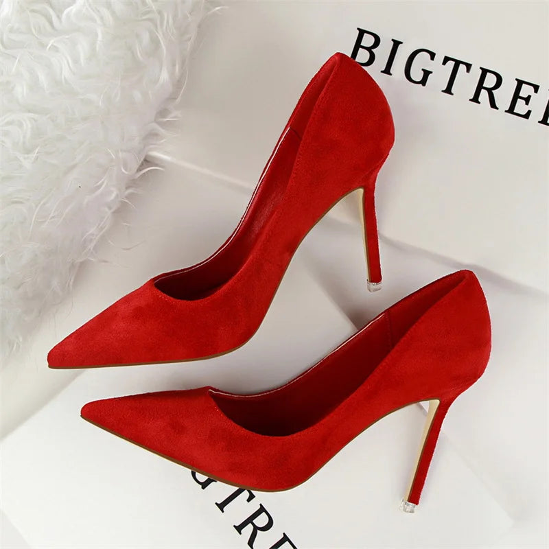 Women's Pointed-Toe Stiletto Heels – Slip-On High Heel Pumps