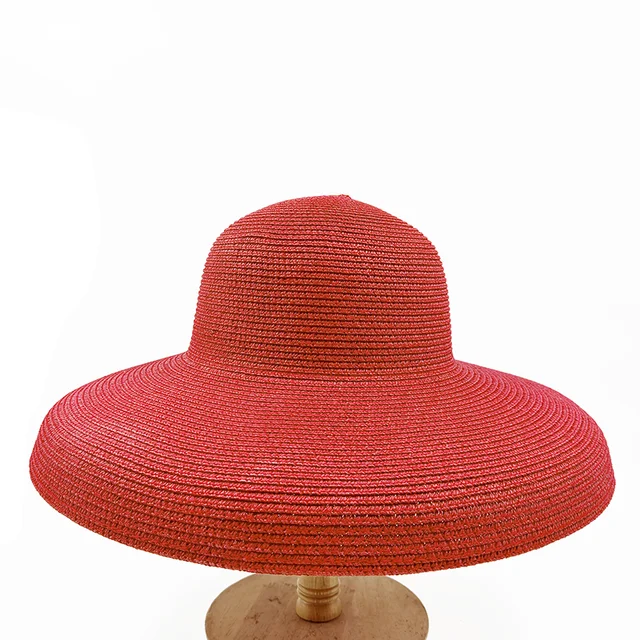hood Hepburn wind big brim straw hat female summer sunscreen basin hat French beach holiday sunshade hat LADYLYS