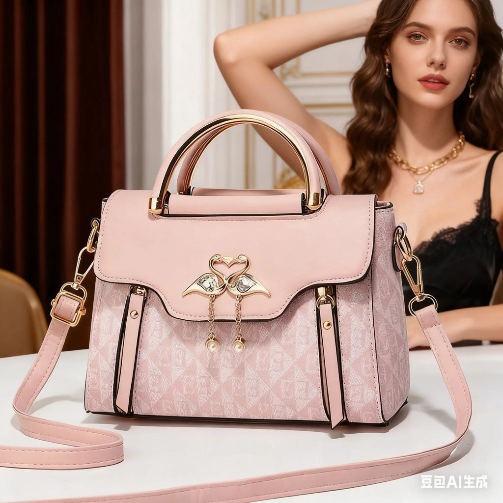 Ladies' handbag trend embossed plain style versatile LADYLYS