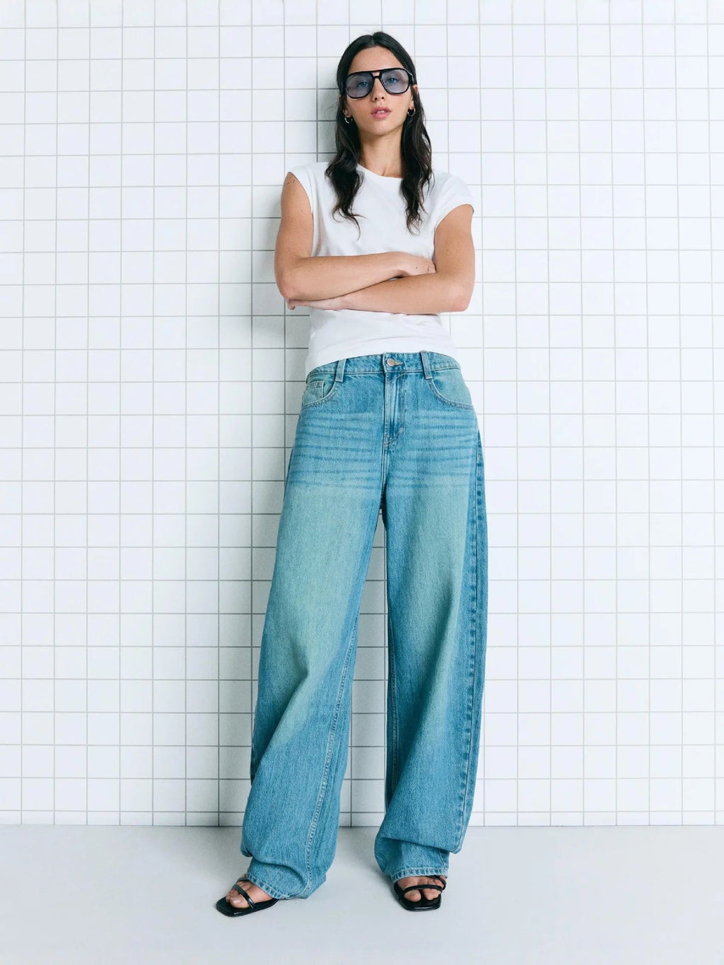 High Waist Wide Leg Denim Jeans Loose Retro Washed Knife Edge Denim Pants Artistic Vintage LADYLYS