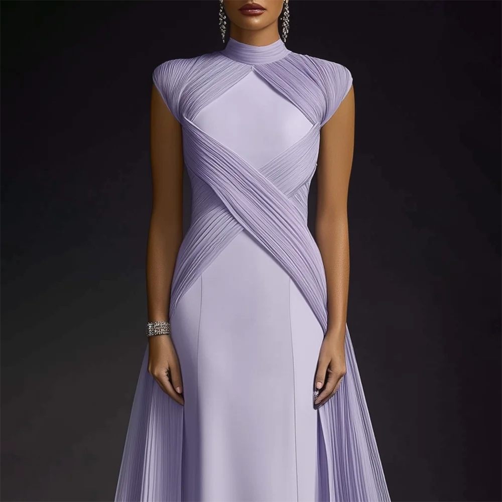Mermaid Evening Dress High Neck Jersey Evening Gowns for Women LADYLYS