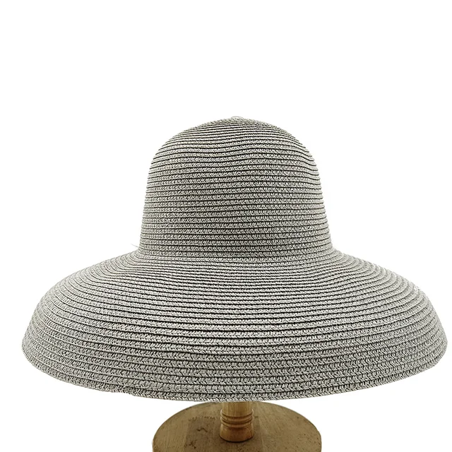 hood Hepburn wind big brim straw hat female summer sunscreen basin hat French beach holiday sunshade hat LADYLYS
