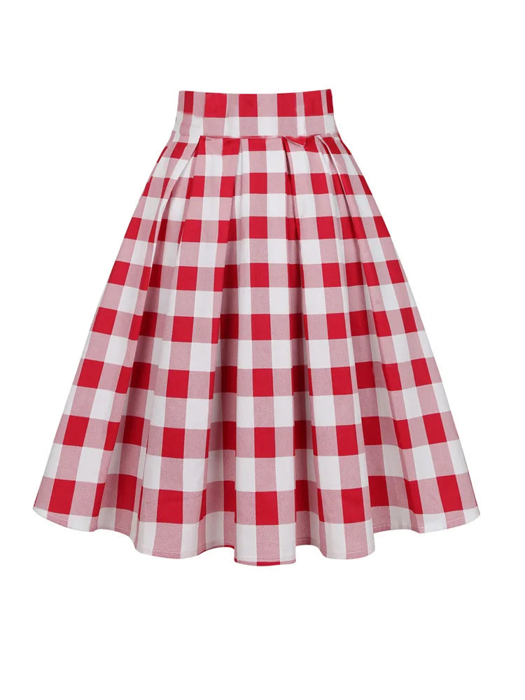 50s Vintage Floral Pleated Skirts Punk Y2K Cotton Rockabilly LADYLYS