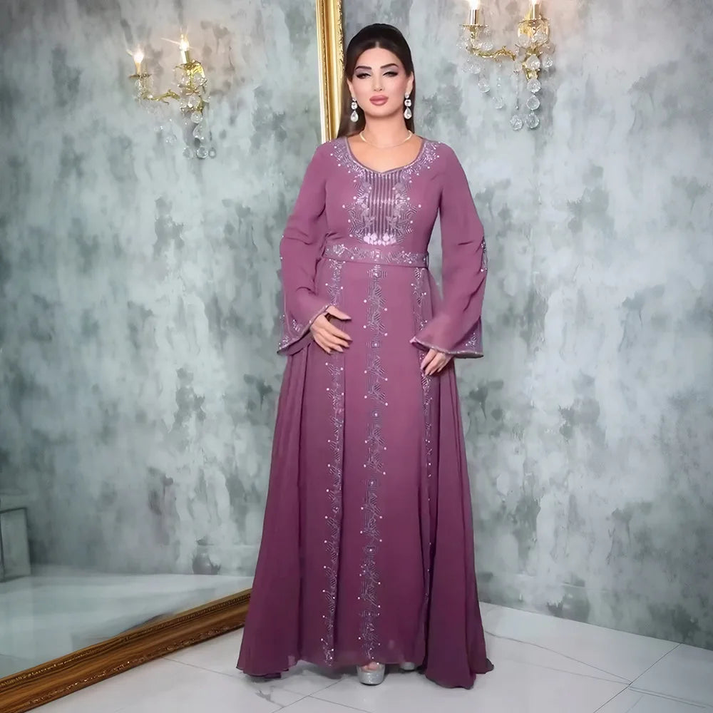 Dubai Luxury African Muslim Fashion Dress Caftan Marocain LADYLYS