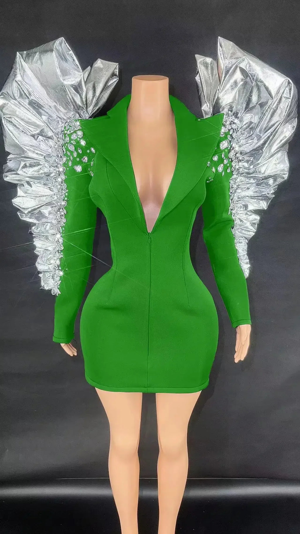 Women's Rhinestone Fringe Blazer-Style Mini Dress