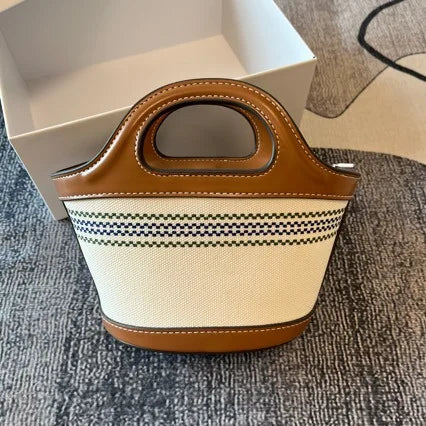 Handwoven Straw Cylinder Bag – Lafite Grass Crossbody & Shoulder Handbag for Women