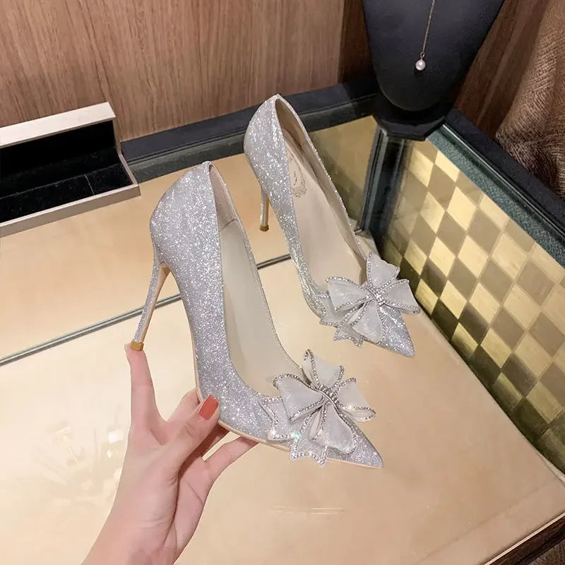 Cinderella Shoes Rhinestone High Heels Women Pumps Pointed LADYLYS