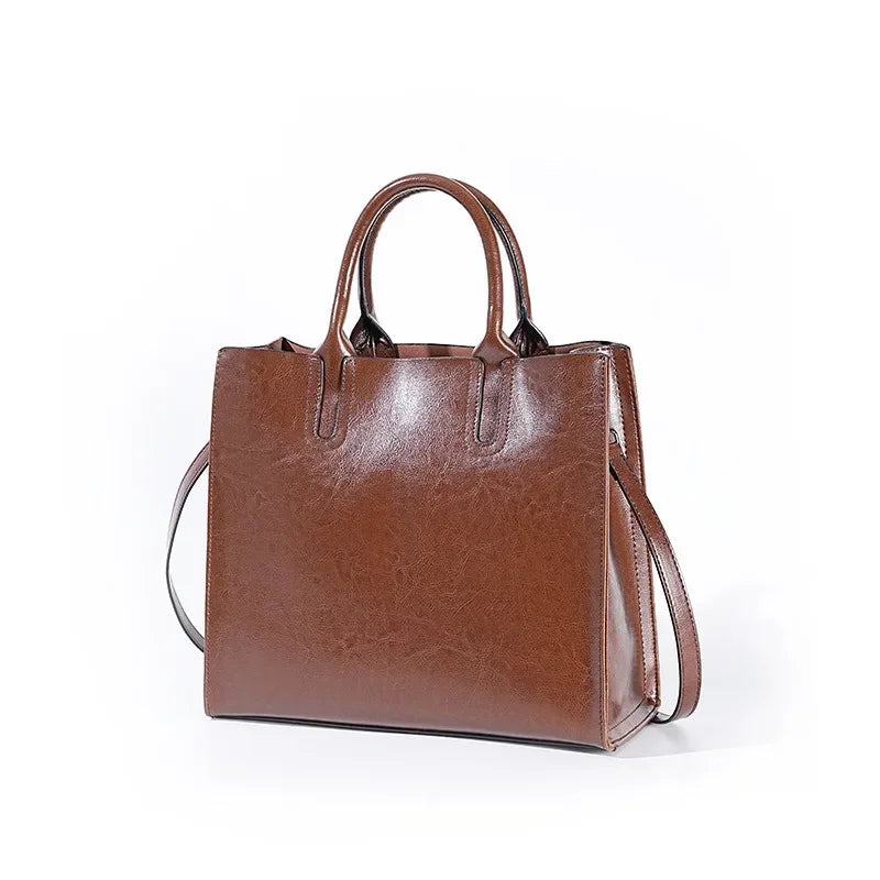 Genuine Leather Shoulder Bag for Women – Coffee Brown & Wine Red