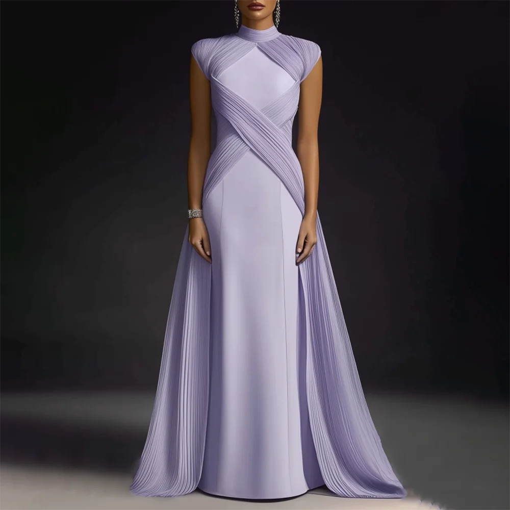Mermaid Evening Dress High Neck Jersey Evening Gowns for Women LADYLYS