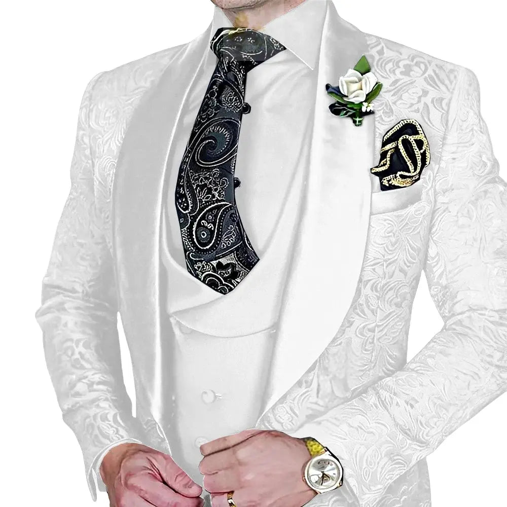 Elegant, high-quality 3-piece Jacquard suit set for men LADYLYS