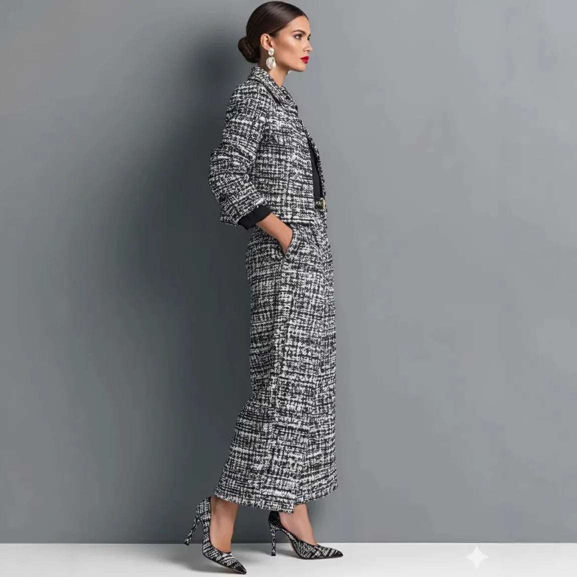 Women's 2-Piece Tie-Dye Set – Long Sleeve Short Jacket & Wide-Leg Pants