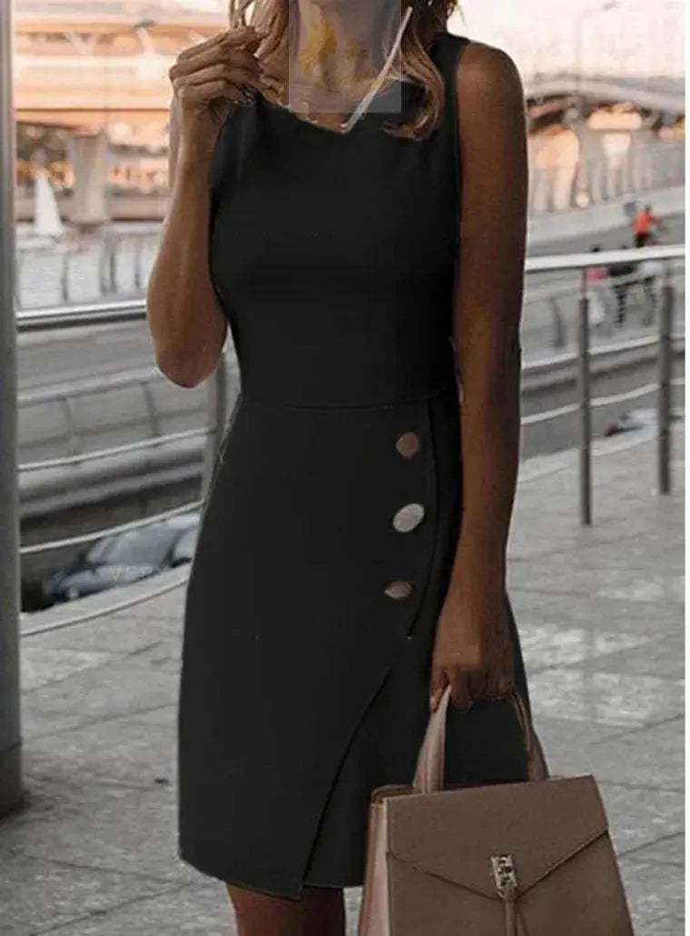 Elegant Ladies Short Suspender Dress With Round Neck And Sexy LADYLYS