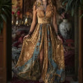 Sexy Spaghetti Strap Long  Summer Fashion Floral Print Maxi Dresses Elegant LADYLYS