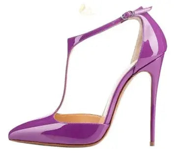 New T-shaped hollow high heels with toe caps, sexy shallow mouth single shoes LADYLYS
