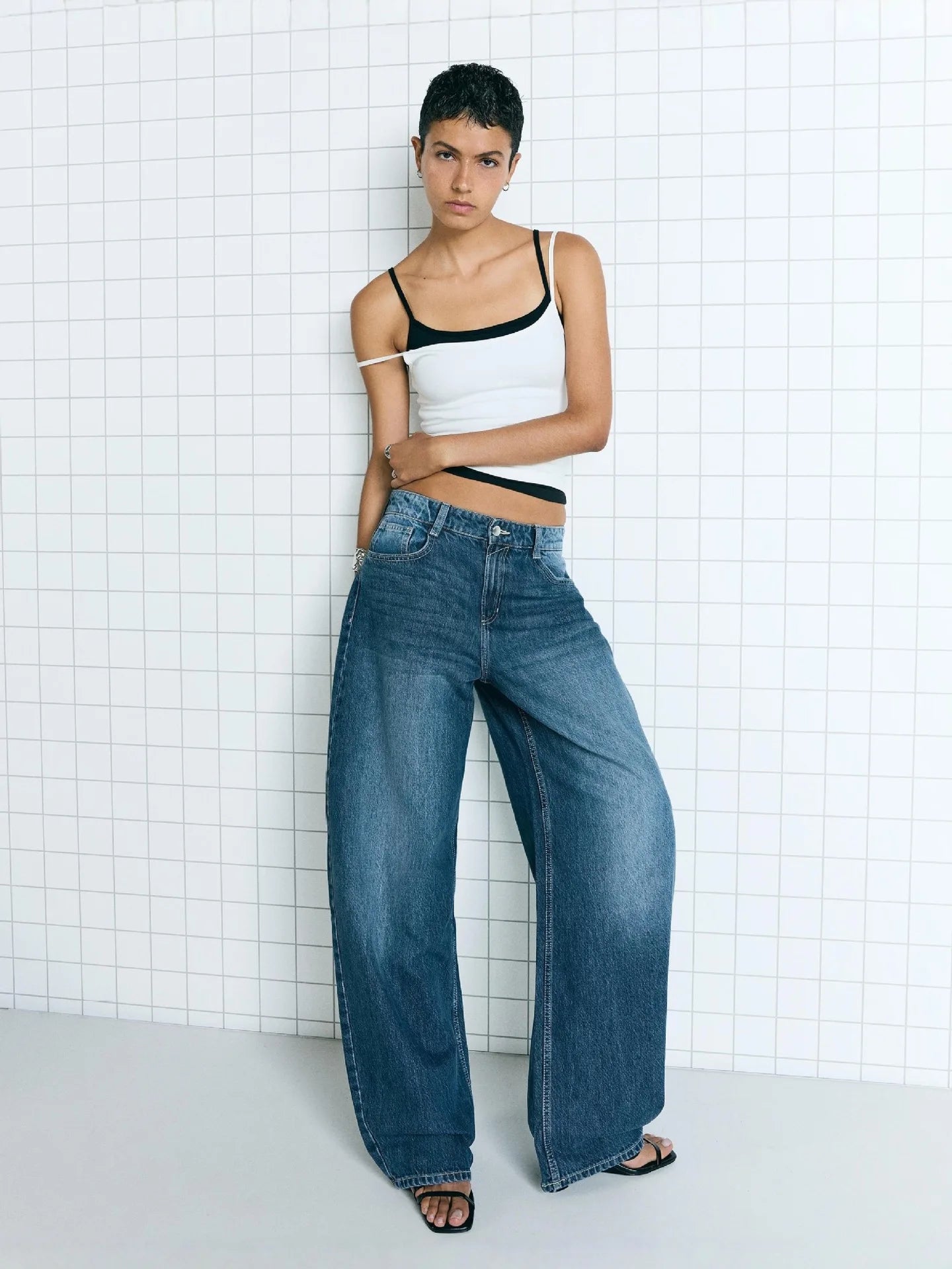 High Waist Wide Leg Denim Jeans Loose Retro Washed Knife Edge Denim Pants Artistic Vintage LADYLYS