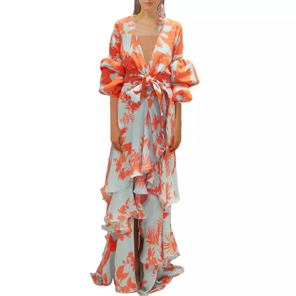 Summer Chiffon Floral Print Bohemian Dress LADYLYS