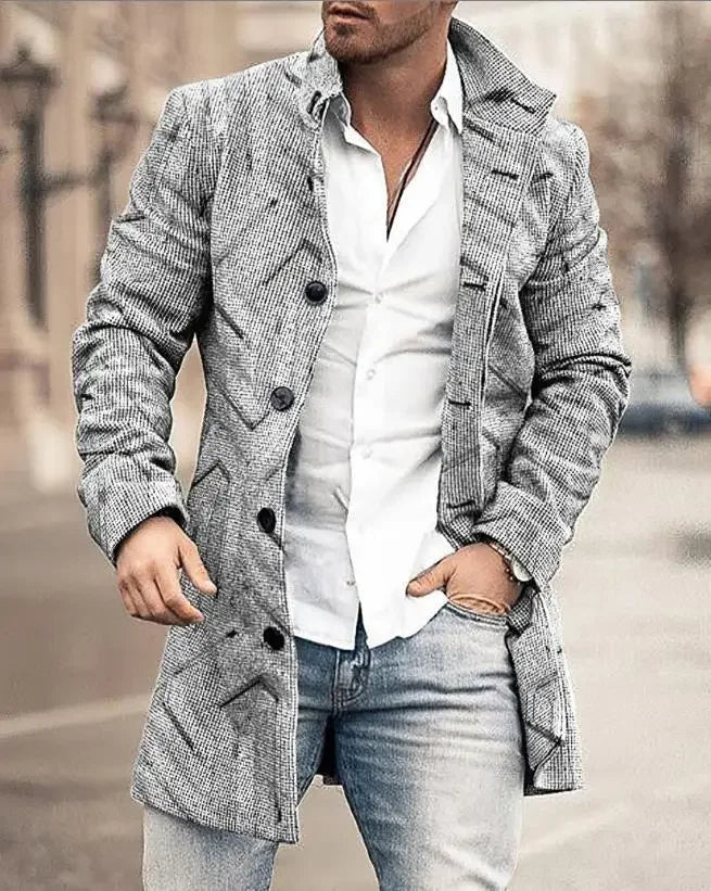 Men's Woolen Overcoat for Autumn and Winter Korean Style Fashionable LADYLYS