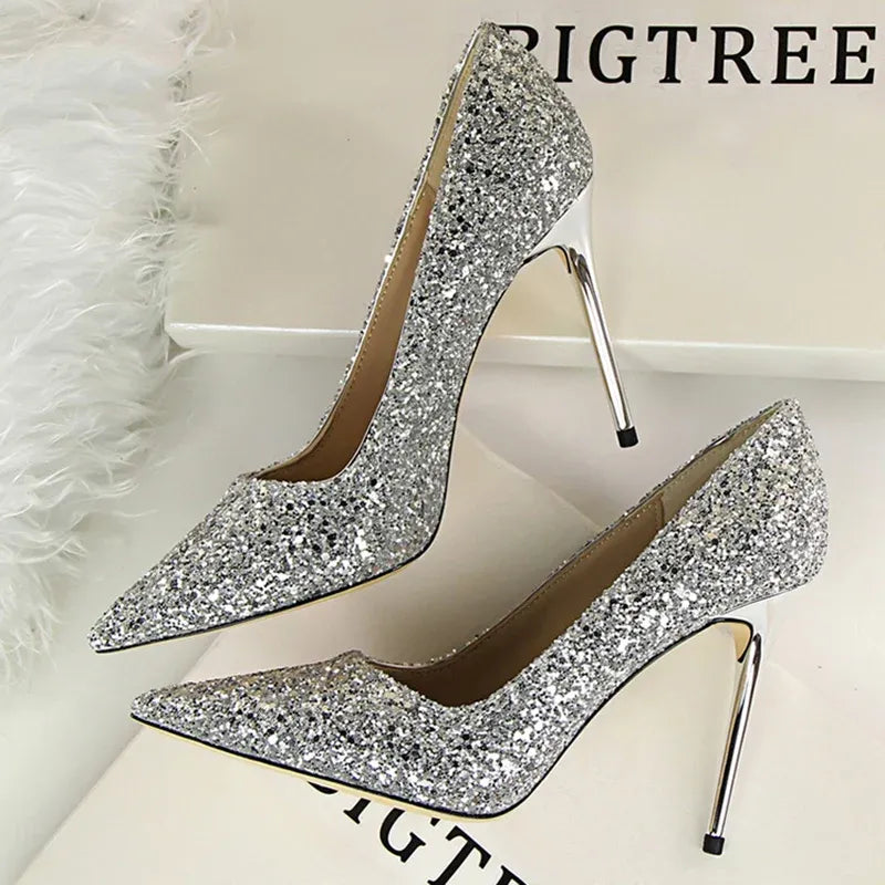 Women's Sparkling Pointed-Toe Pumps – 7 cm & 9.5 cm Heels
