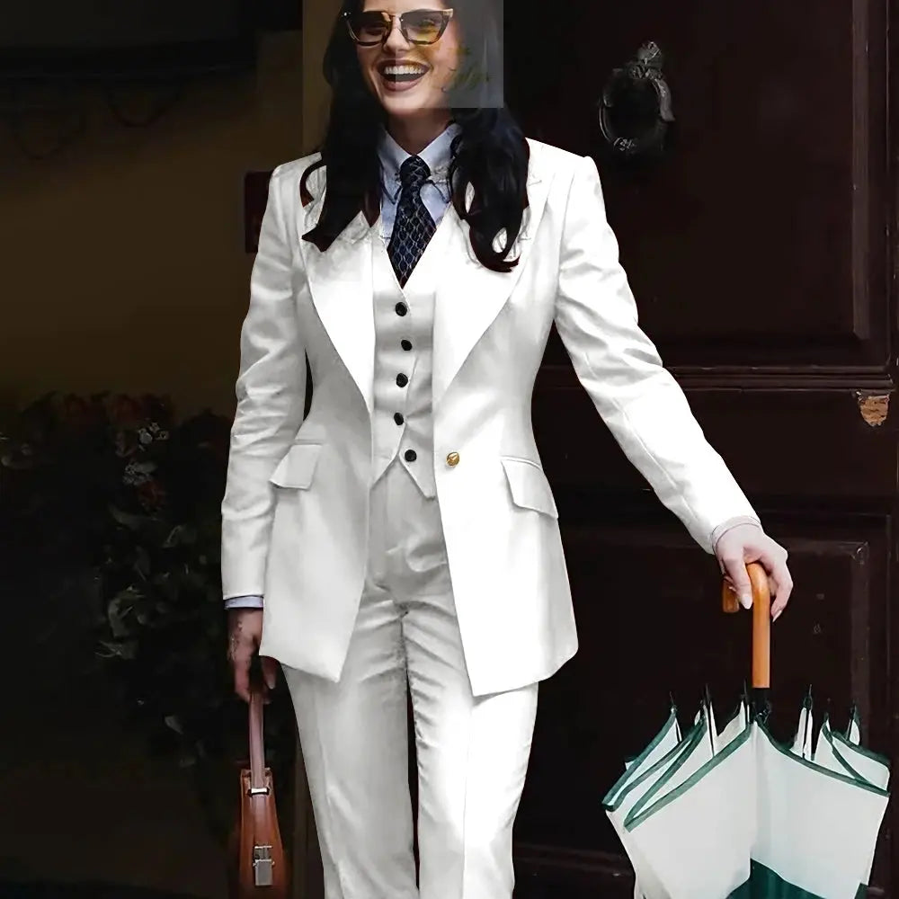 Women's Jacket Pant Sets 3Piece Suit Single Button Professional Outerwears LADYLYS