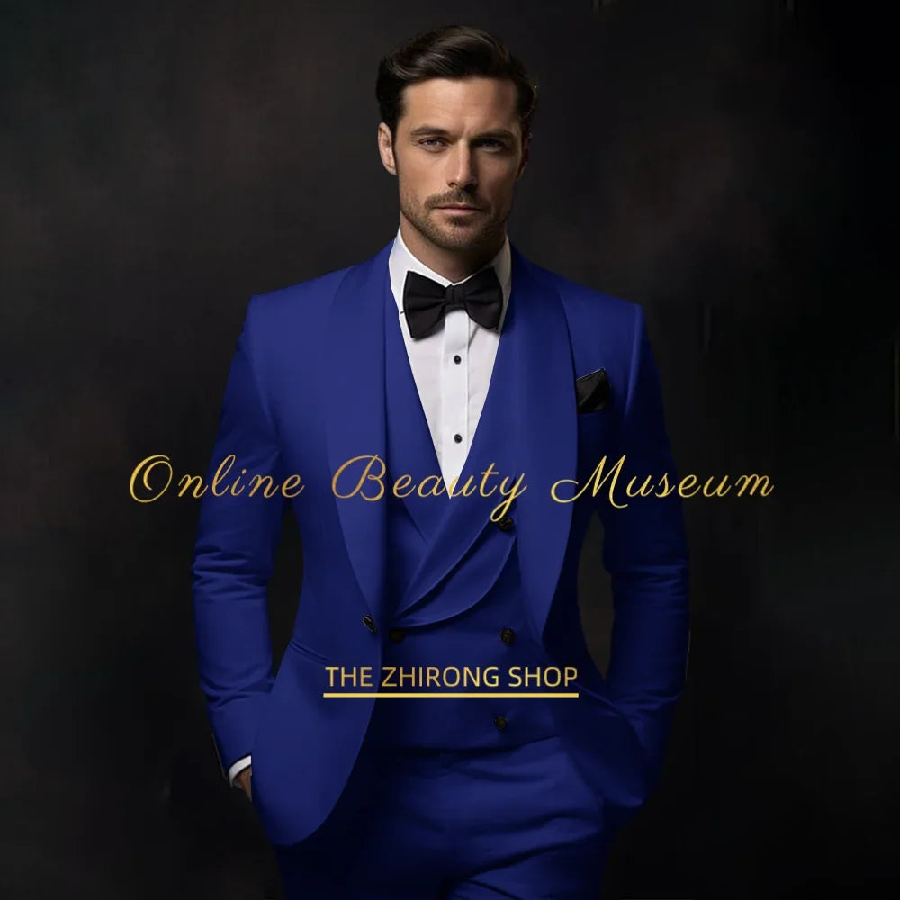 Elegant Ivory Tuxedo Suit for Men 3 piece set Jacket Vest Pants LADYLYS