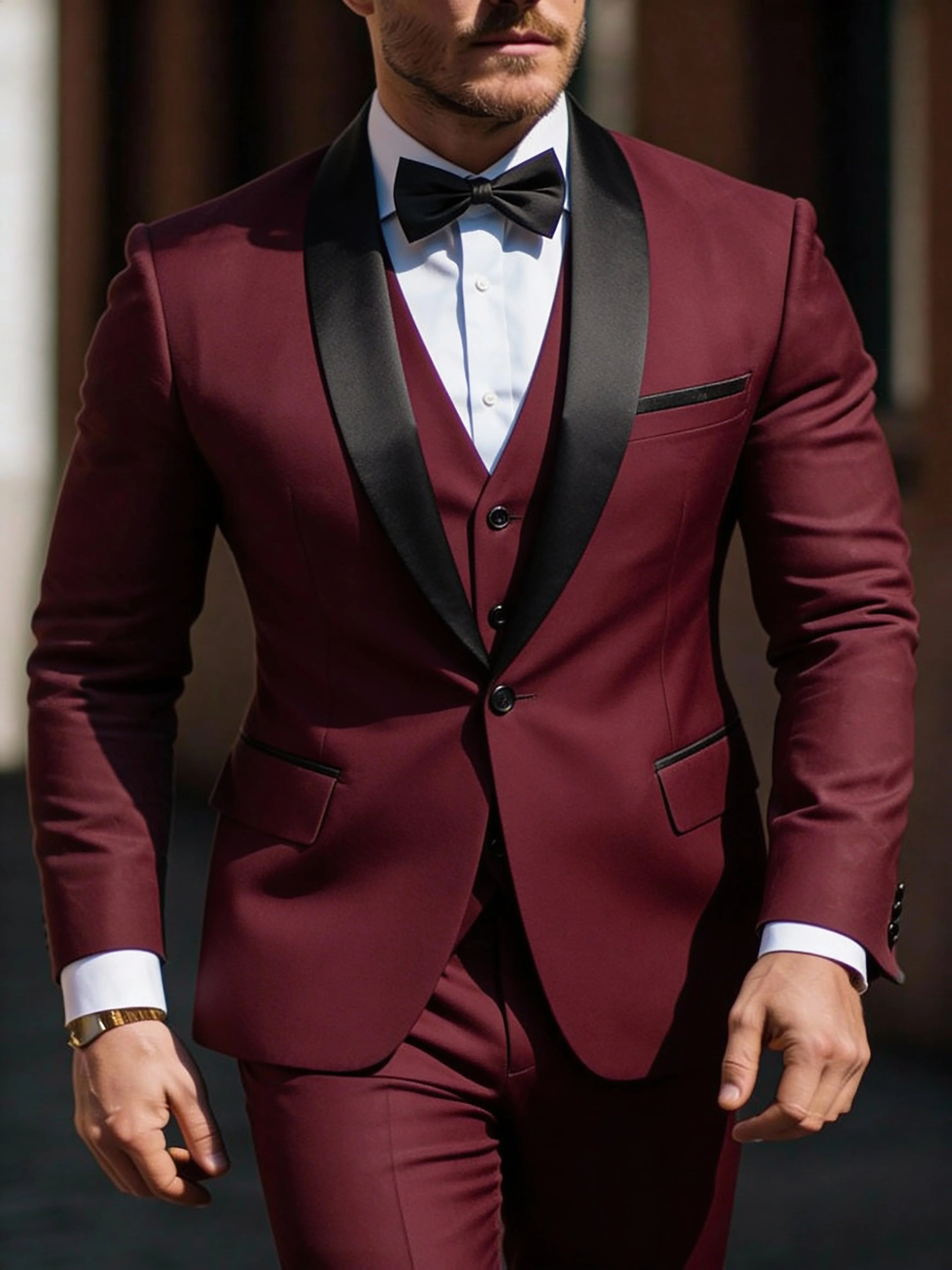 Men's 3pcs Suit Set Jacket Vest Pants LADYLYS