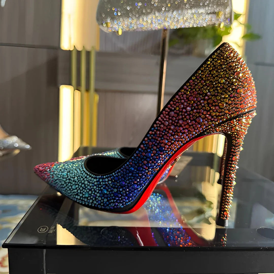 Full Diamond High Heel Pumps Rhinestone Pointed Toe Stiletto Heel Bling Bling Luxury LADYLYS