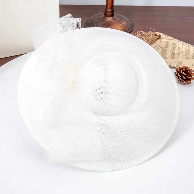 French Wide-Brim - Vintage Bow Women's Tea Party Elegant, Light Luxury Niche Hat LADYLYS