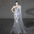 High-End Sequin Fishtail Dress – Beaded Sheath Gown for Wedding Guests & Special Occasions