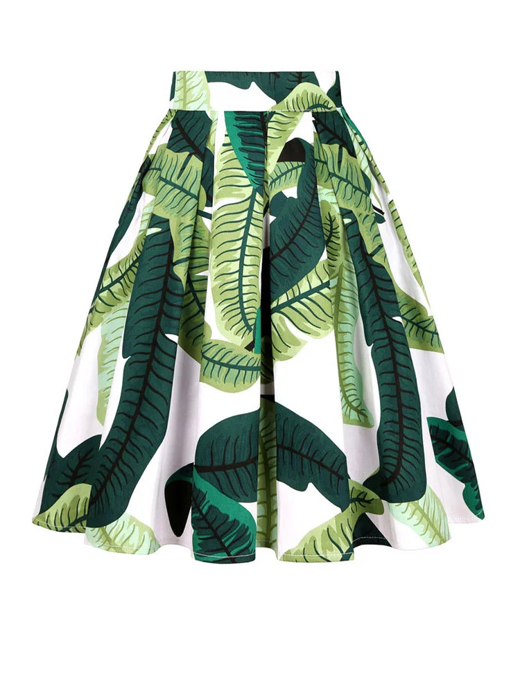 Summer French Style Women Short Vintage Pleated High Waist Floral Print Skirts LADYLYS