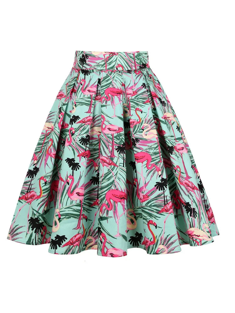 50s Vintage Floral Pleated Skirts Punk Y2K Cotton Rockabilly LADYLYS