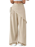Women's Asymmetrical High-Waist Wide-Leg Pants