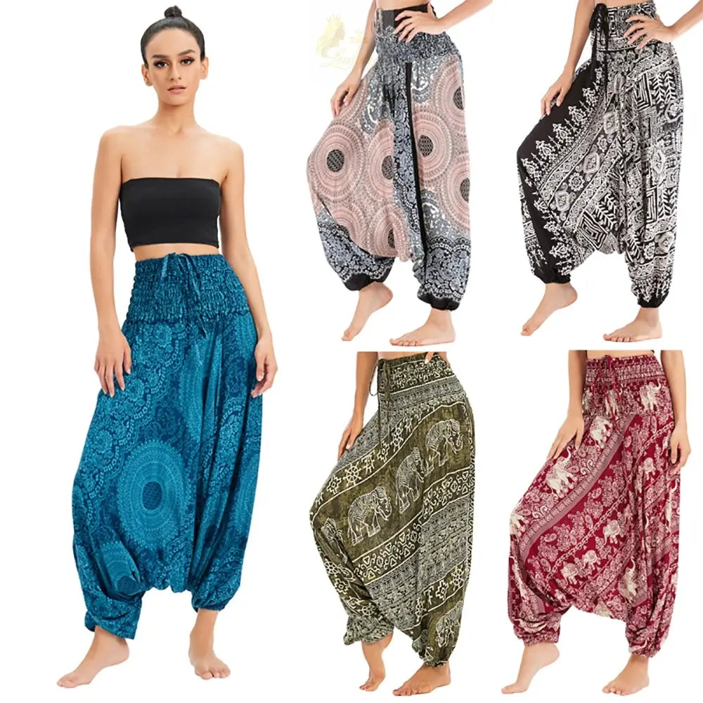 Bohemian Women Pantalones Rayon Harem Baggy Boho Yoga Beach Wear LADYLYS
