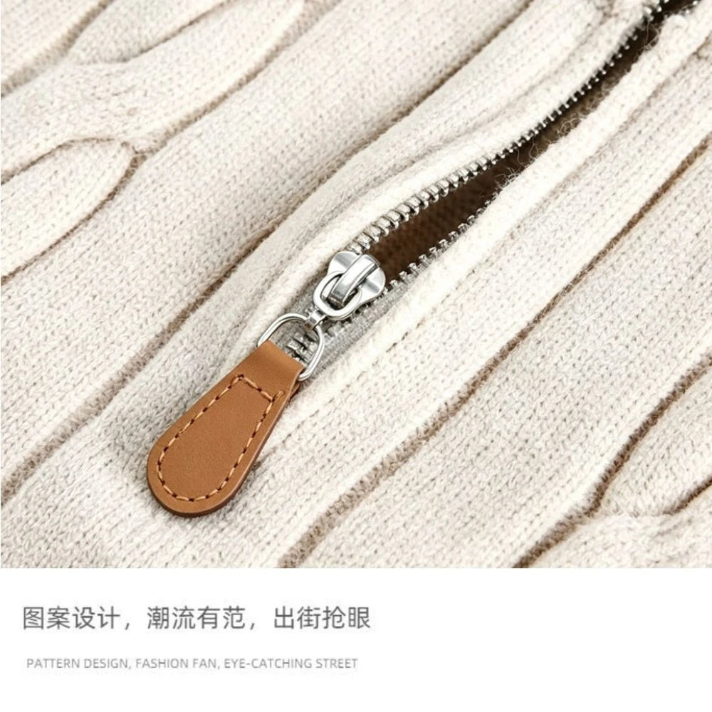 Men's Striped V-Neck Knit Sweater