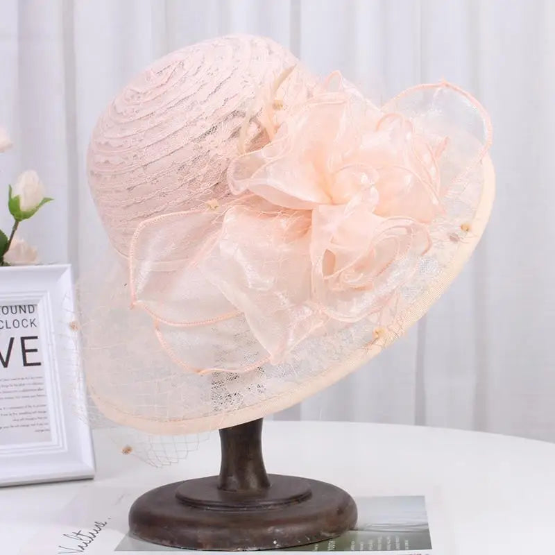 Fahsion Sun Big Brim Vintage Lace Flower Pot French Hat LADYLYS