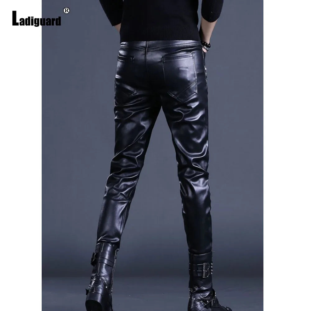 Men's Faux Leather Pencil Pants