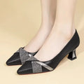Women's Patent Pointed-Toe Slingback Block-Heel Pumps