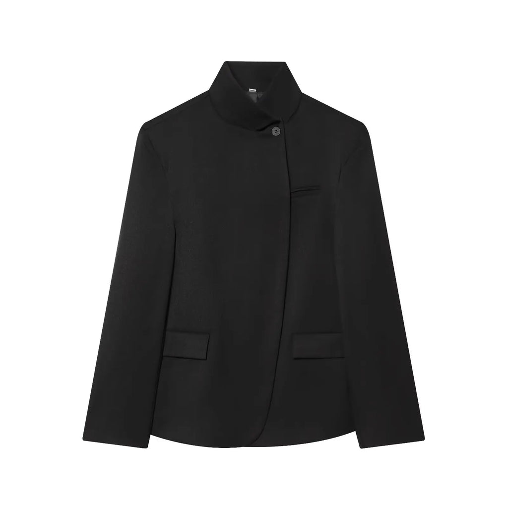 Women's Single-Button Stand Collar Blazer