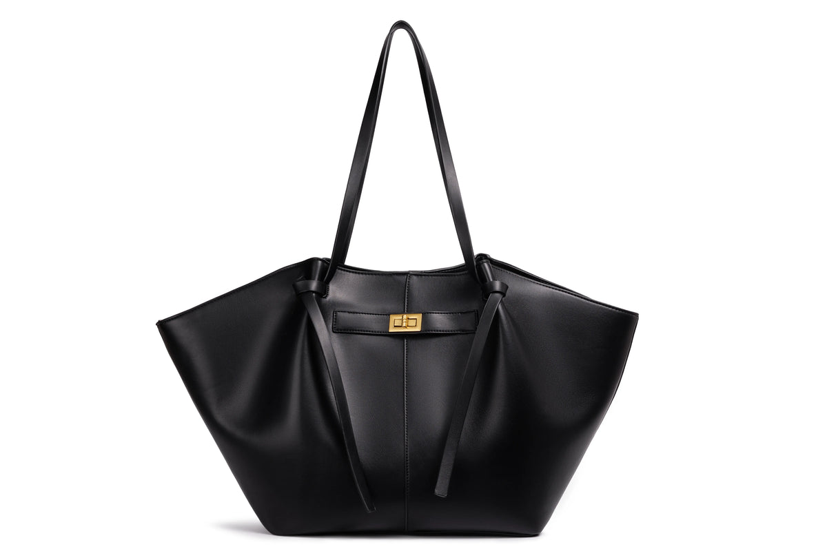 Women's Large Soft Tote Bag with Lock Detail