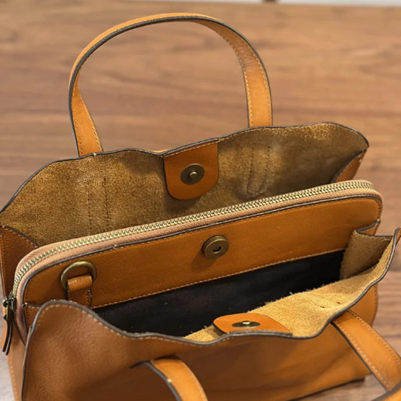 Genuine Leather Crossbody Bag for Women – Small Tote Handbag