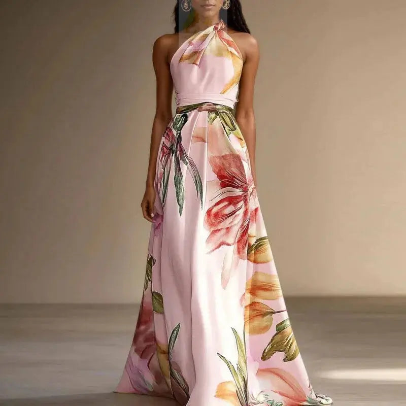 Vestido Sexy Bohemian Beach Holiday Dress Woman Elegant Floral Print LADYLYS