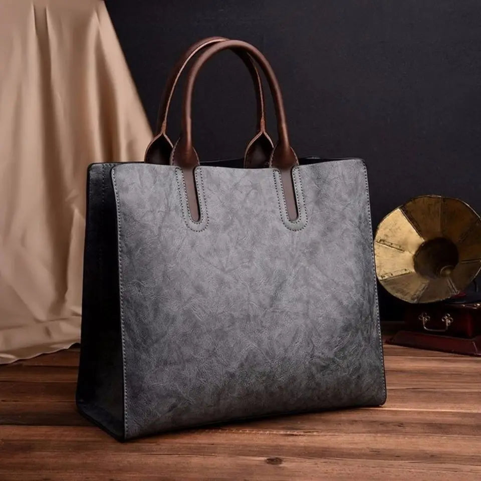 Women's Vintage-Style Zip-Up Shoulder Bag