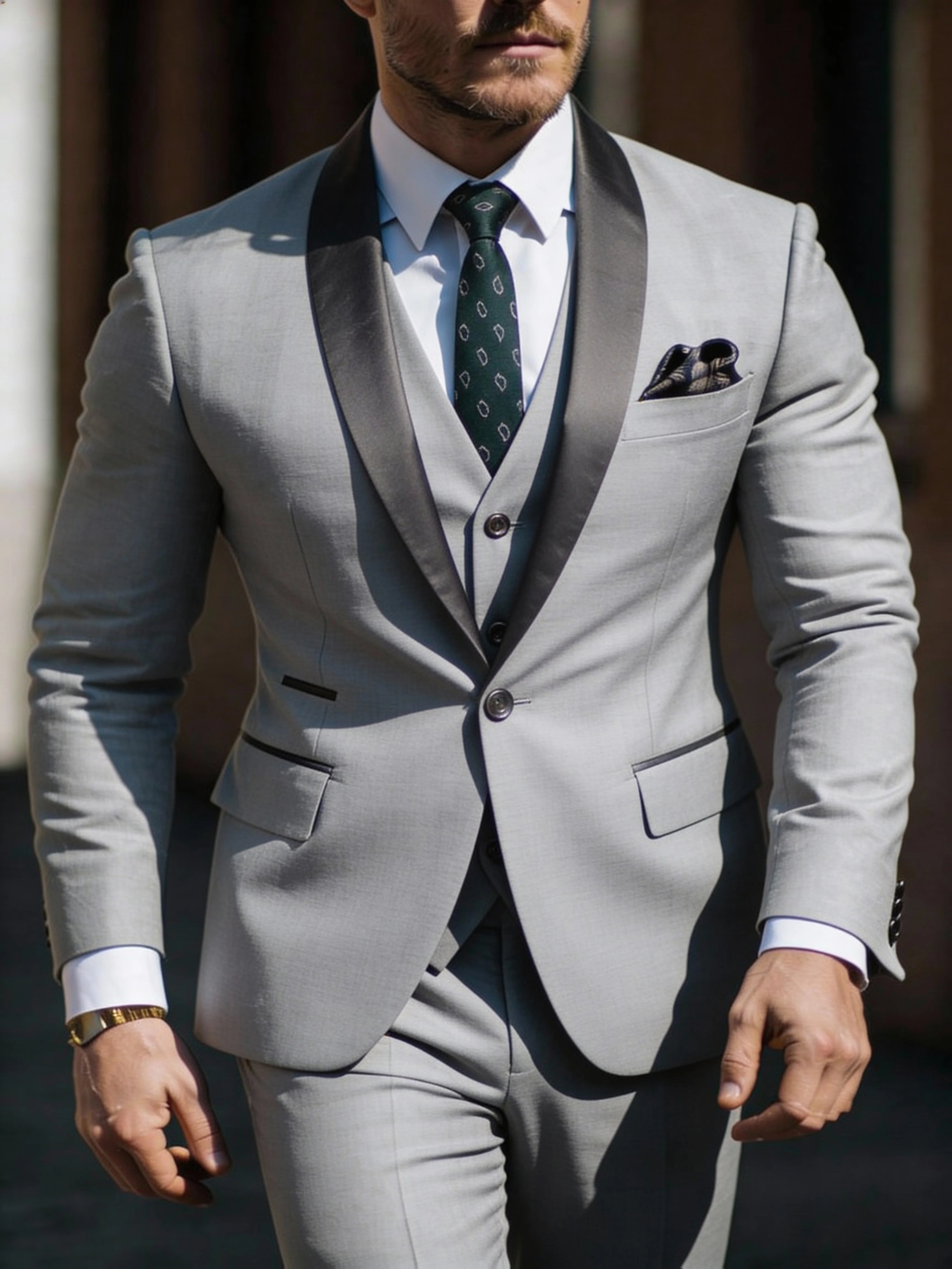 Men's 3pcs Suit Set Jacket Vest Pants LADYLYS