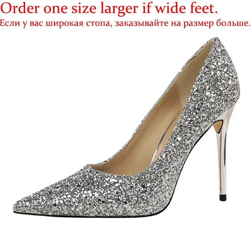 Women's Sparkling Pointed-Toe Pumps – 7 cm & 9.5 cm Heels
