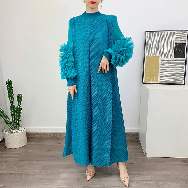 Elegant Evening Party Dresses Classic Long Sleeve Plate Flower LADYLYS