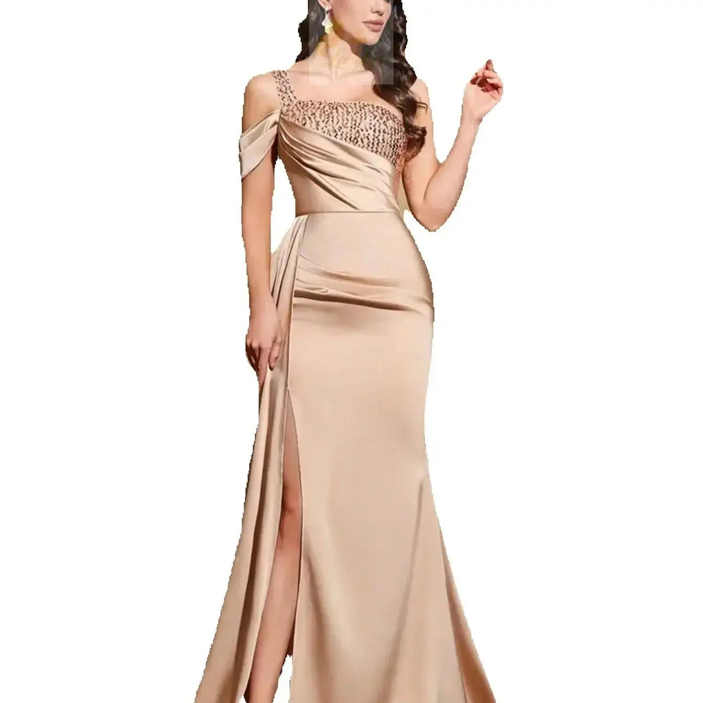 Stylish slim party asymmetrical design dress LADYLYS