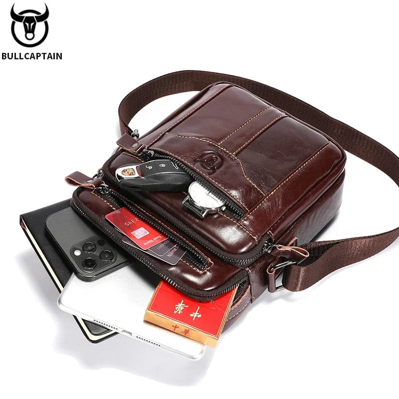 Genuine Leather Shoulder Crossbody Bag Business 7.9-inch Tablet Bag Multifunctional LADYLYS